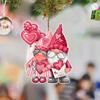 Christmas Pink Santa Claus Acrylic Flat Surface Car Pendant For Vehicle Interior