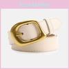 Solid Simple Color Belt With Irregular Square Needle Buckle Design For Daily Use