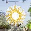 Металлический ветряной спиннер «Солнечный взрыв» Вращающийся на 360 градусов Подвесной художественный колокольчик Яркий желтый Белый дизайн солнца Элегантный декор для сада балкона Все сезоны