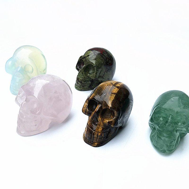 Quartz 5cm Natural Crystal Skull Carved Skull Reiki Healing Sculpture Decor