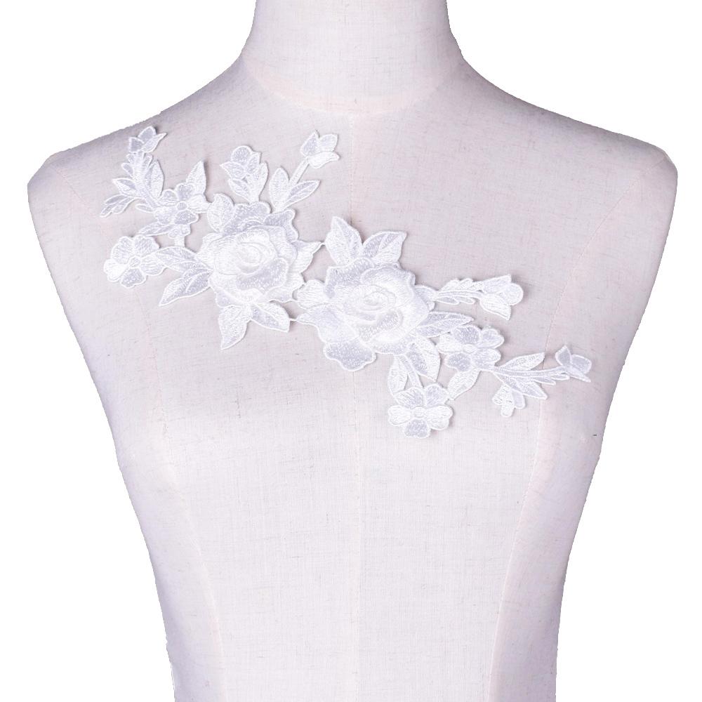 1 шт. черно-белые 3D розы цветы вышитые нашивки пришитые аппликации вышитые своими руками одежда