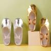 1 Pair of Gold Silver Dancing Shoes Satin Princess Shoes Gymnastics Girls' Ballet Shoes Children