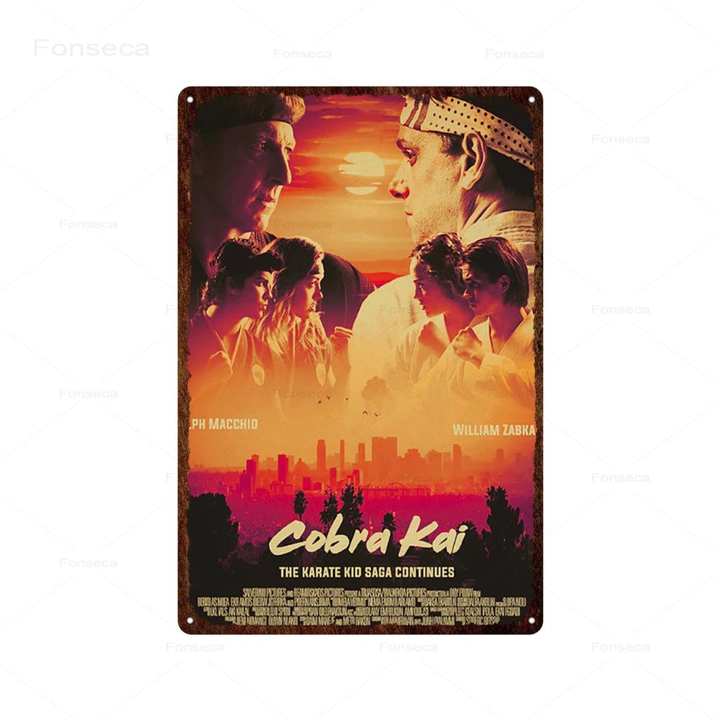 Классический комедийный фильм о кунг-фу. Жестяные таблички с изображением «Кобра Кай» в стиле ретро для украшения бара и дома.