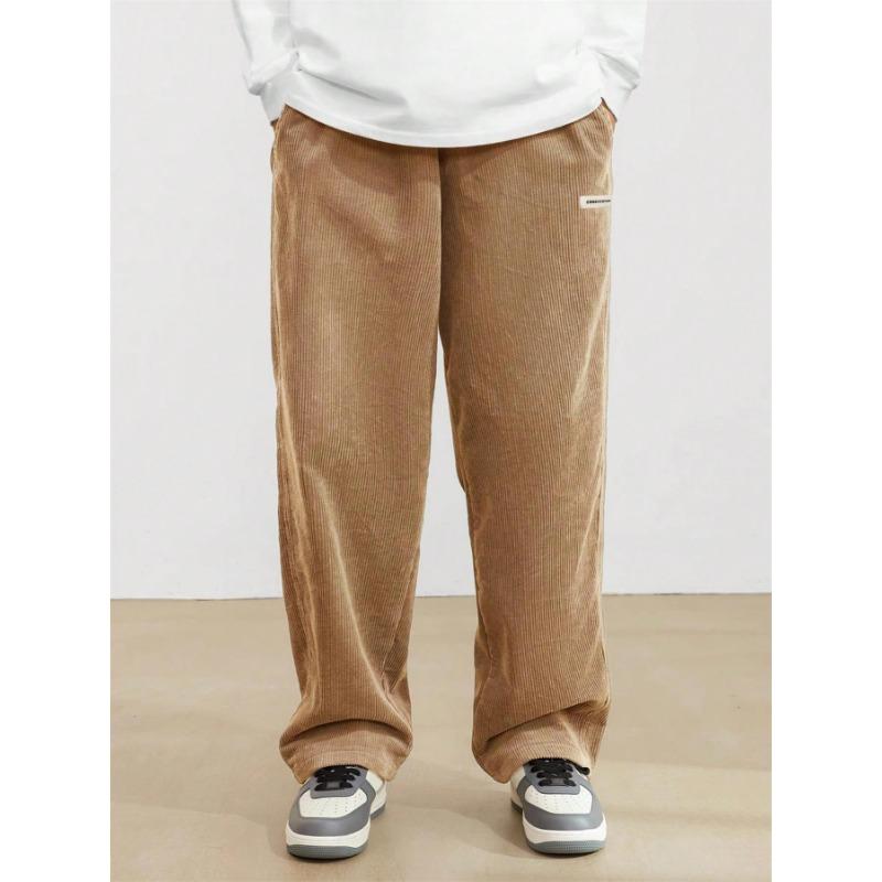 Men's New Corduroy Casual Pants Spring and Summer Retro Loose Straight Trousers