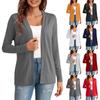 Women's Fashionable Solid Color Long Sleeved Versatile Cardigan Jacket