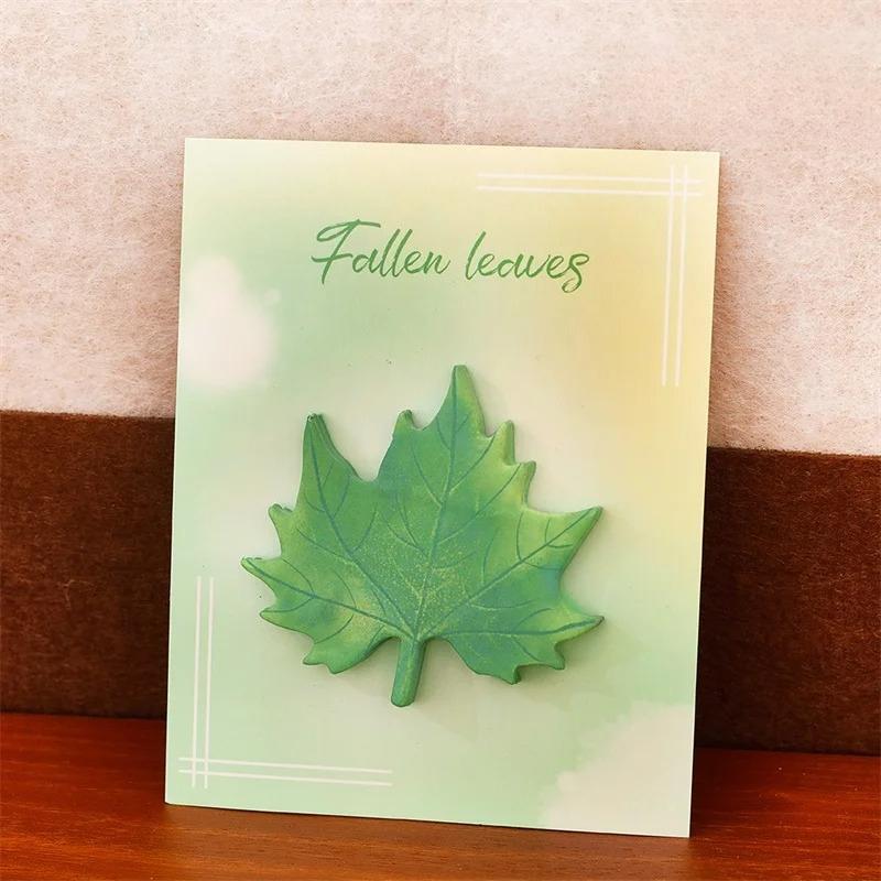 30 листов Блокноты для заметок с зелеными листьями Простые наклейки для скрапбукинга Школьные принадлежности Почтовые самоклеящиеся заметки Офисная канцелярия
