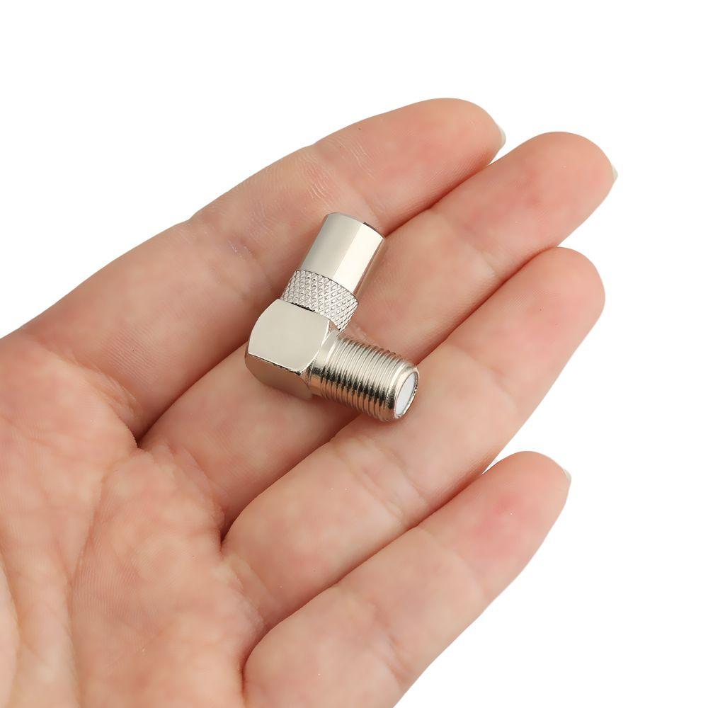 90 Degree Antenna Right Angled Satellite Coax Connectors Aerial Male Adapter F Female To TV Male