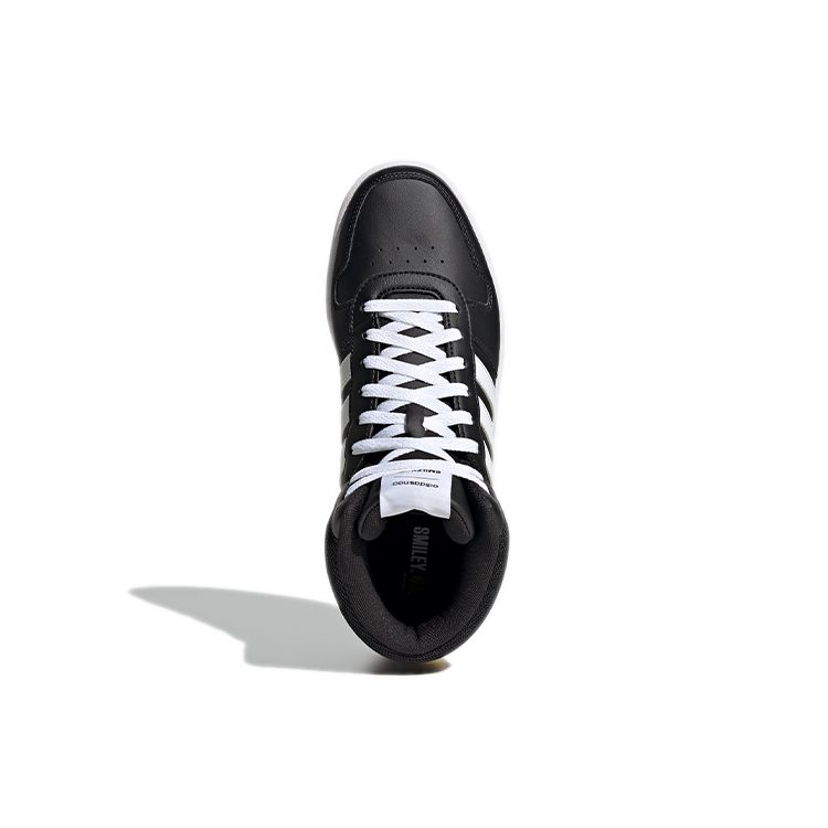 Adidas Neo Hoops 2.0 Mid Round Toe Lace-Up Shock Absorbing Non-Slip Wear-Resistant Basketball Shoes Men Sneakers Black White GY7616