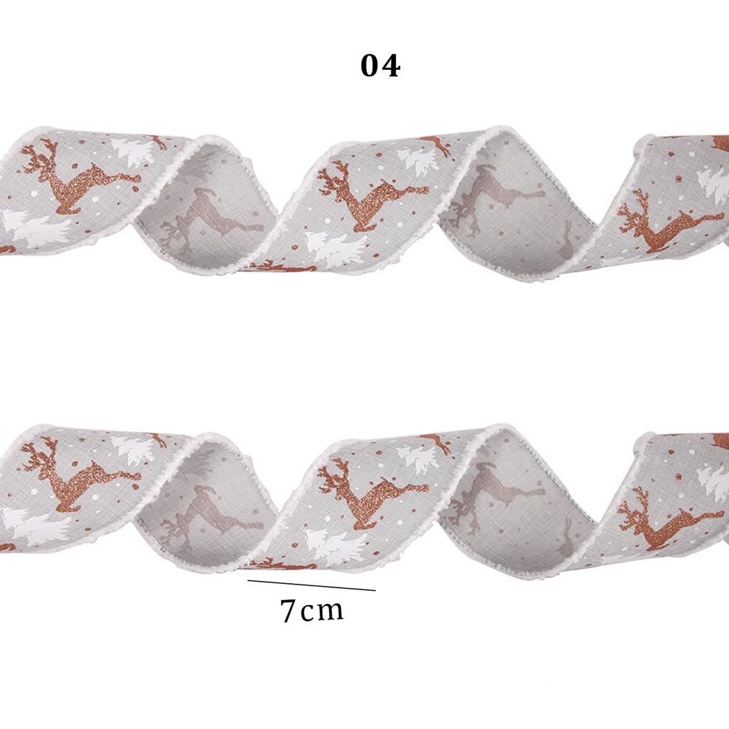 2M подарочная упаковочная ткань лента с завитками принт лося проволочный край рождественская елка бант классический