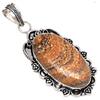 Pendant Picture Jasper Gemstone Handmade Mother'Day Silver Jewelry 2.5"