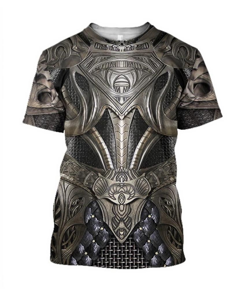 Tshirts Knight Medieval Armor 3D Print T Shirt Kids Round Neck Summer Fashion T-shirt Boy Girl Unisex Hip Hop Loose clothing
