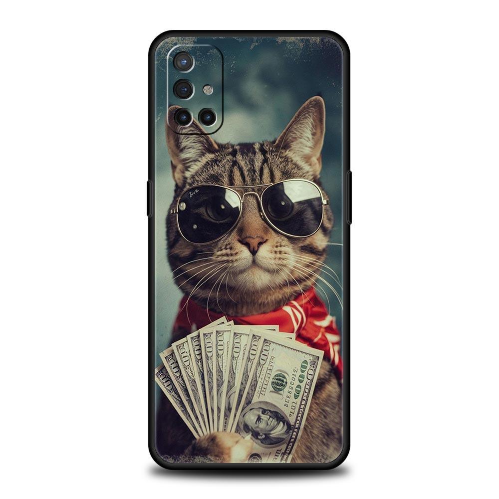 Phone Case For Oneplus 13R 12R 10R 13 12 11 10T Nord N100 N10 Z N30 CE 3 2 2T Pro Lite 5G Soft TPU Cover Money Cat Fundas Capas