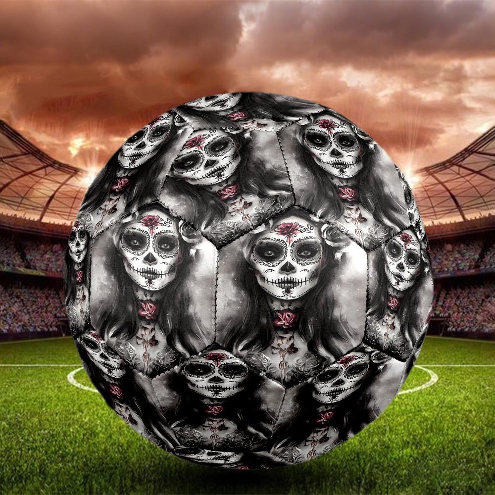 Mexico Skull Indoor Soccer Ball Size 5 Colorful All Ages Machine Stitched PVC Competition Ready Durable High-Bounce