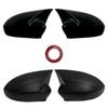 Car Decoration Door Mirror Cover For Fiat 500 500C Grande Punto Carbon Fiber Glossy Black Rearview Accessories