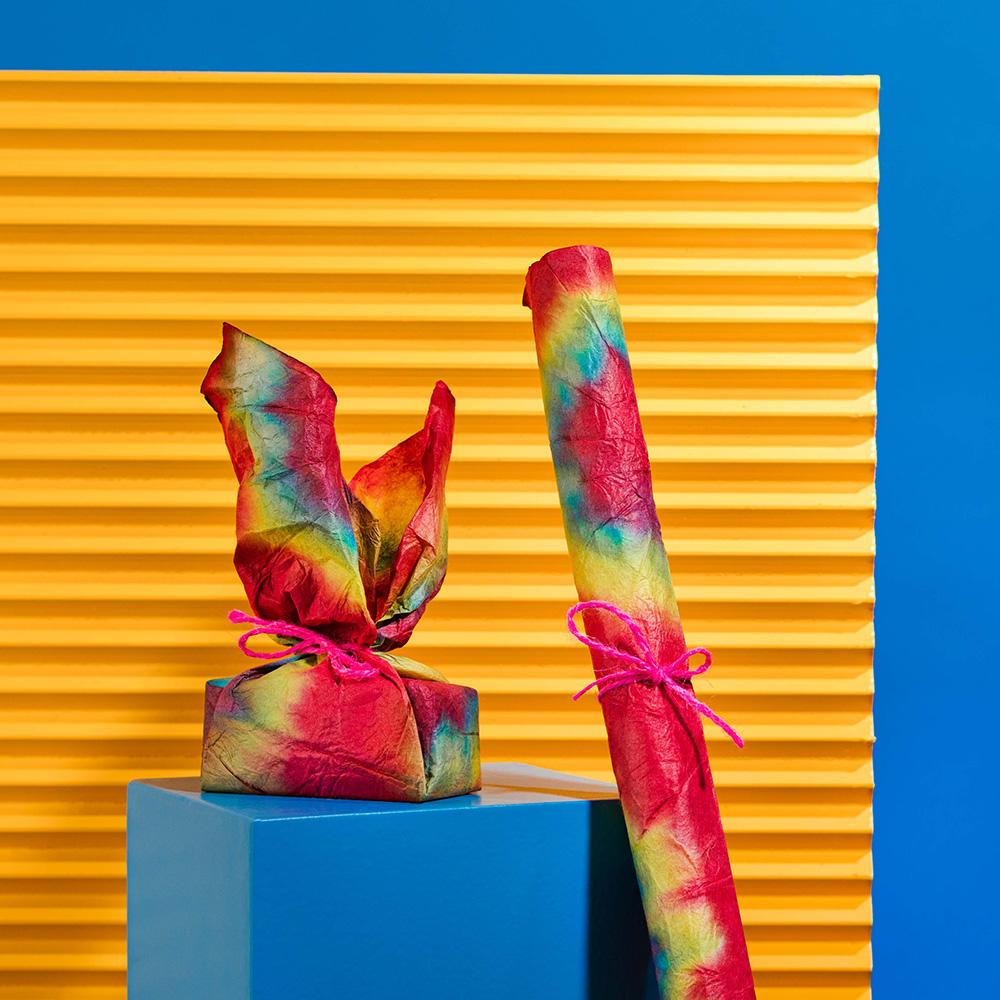[Lush] Red Tie-Dye Lokta Wrap