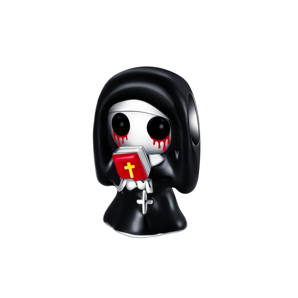 Оригинальные шармы-бусины Медь Ужас Монахиня Мрачный жнец Отравленное яблоко Хэллоуин Подвески Подходят для браслета Изготовление ювелирных изделий своими руками