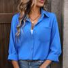 2024 Fashion Solid Loose Womens Shirt Casual Business Long Sleeve Office Lady Tops White Blouse Elegant Button Up Shirts 30645