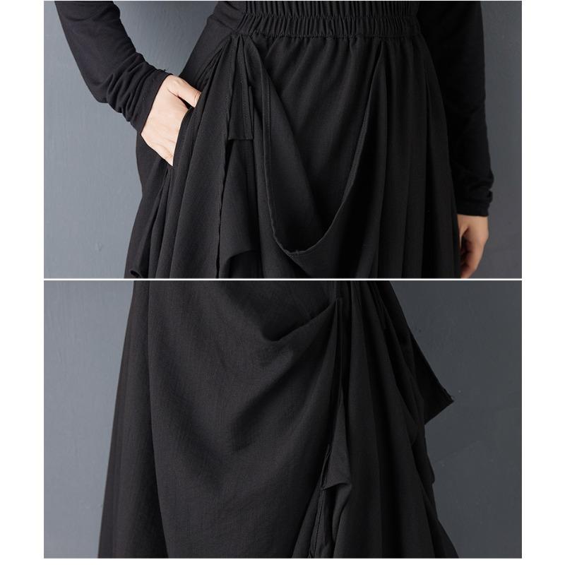 DIMANAF Plus Size Women Bottoms New Long Pants Skirts Loose Trousers Big Size Casual Spring Autumn Solid Black