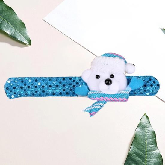 Рождественский браслет-шлепок, красочный светодиодный светящийся Санта-Клаус, снеговик, олень, медведь, кукла, регулируемая лента для детей и взрослых, принадлежности для вечеринок