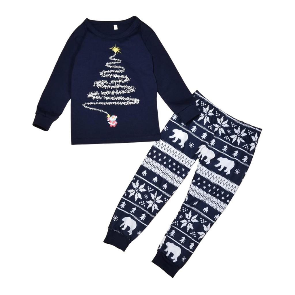 Christmas Prints Family Matching Long Sleeve Tops+Pants Set Family Matching Sets