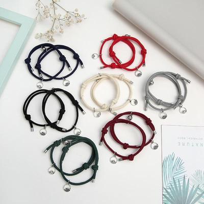 2 шт./комплект DIY Магнитные Браслеты для Пары Набор Украшений из Веревки Дружбы для Влюбленных Подарок на Годовщину День Святого Валентина