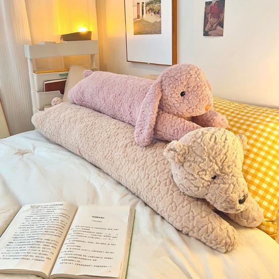 Длинная подушка Длинная форма тела Дизайн кролика и медведя Плюшевая подушка для тела Мягкая ткань из овечьей шерсти Поддержка Подушка для сна Домашний декор