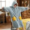 Women Fleece Hooded Bathrobe Women's Princess Ankle Lightweight Cotton Soft Fluffy Warm Sherpa Shaggy