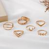 7 шт. кольца на костяшки пальцев для женщин девочек-подростков, золотые твисты, лунный лист, двойные многослойные кольца с перекрестием, штабелируемые кольца на дни рождения, юбилеи