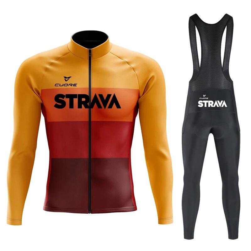 Long Sleeve Cycling Jersey Set Unisex Quick Dry Bicycle Wear Road