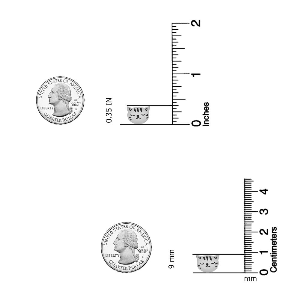 Маленькие легкие серьги-гвоздики из стерлингового серебра 925 пробы с кошачьей мордой