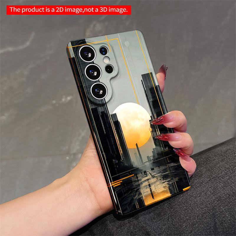 2DFlat Samsung phone case Urban Moonlight Cityscape Applicable to Galaxy S22 S23 S24 S25ULTRA S26 A12 A13 A14 A15 A16