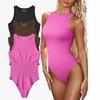 Beach Vacation Women'S Tight Fitting Jumpsuit Sexy Vest Summer Swimsuit Jumpsuit Triangle Pants New Square Collar
