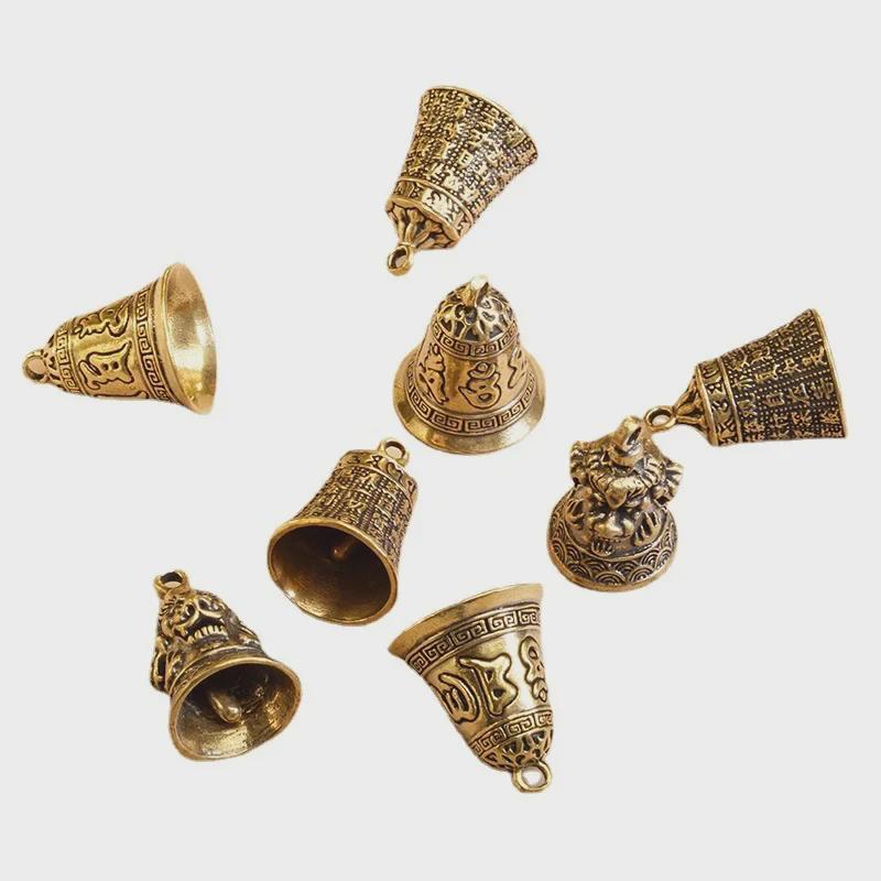 Брелок-подвеска в виде колокольчика Heart Sutra из латуни с дизайном в виде головы льва