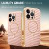 For iPhone 14 Pro Phone Case Carbon Fiber Textured Electroplated TPU Back Cover