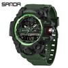 Sanda Молодежная Мода Светящиеся Водонепроницаемые Ударопрочные Будильник Мужские Часы