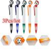 3Pcs/lot Ballpoint Pen 0.5mm Blue Ink Writing Supplies Ball Pen Cute Football Korean School Supplies for Student Stationery Random Color