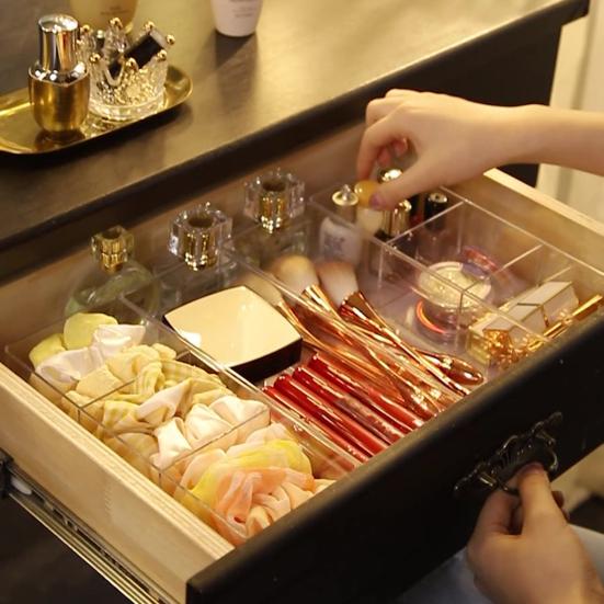 Органайзер для ящиков, многорешетчатый штабелируемый PS, аксессуары для красоты, разделитель лотков для ящиков, офисные принадлежности