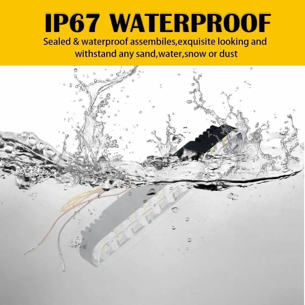 12V LED Daytime Running Light Super Bright Amber Turn Signal Universal Fit Fog Lamp Night Driving