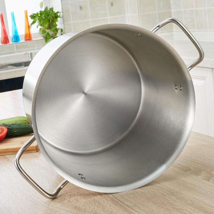 Премиальная утолщенная кастрюля из нержавеющей стали с многослойным дном, пескоструйная обработка для коммерческого использования