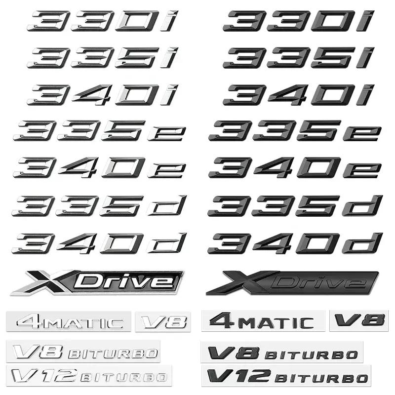 316i 318i 320i 335d 340d 320e 323e ABS Trunk Boot Emblem Letter Badges Car for BMW M 3-series Glossy Black Accessories