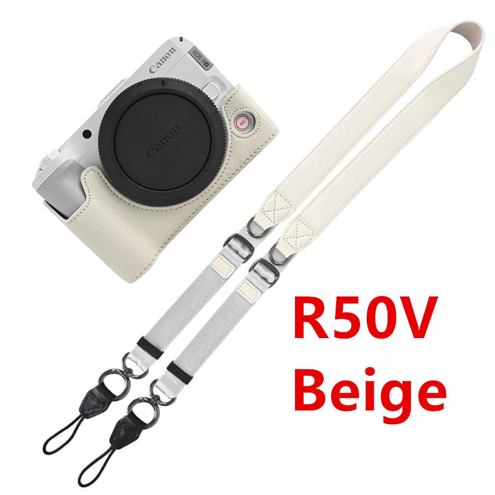 Получехол для камеры из ПУ кожи личи для Canon EOS R50V R50 R100 R8 R10 R5 R5II R6 R6II 200D 200DII SX70HS, чехол с плечевым ремнем