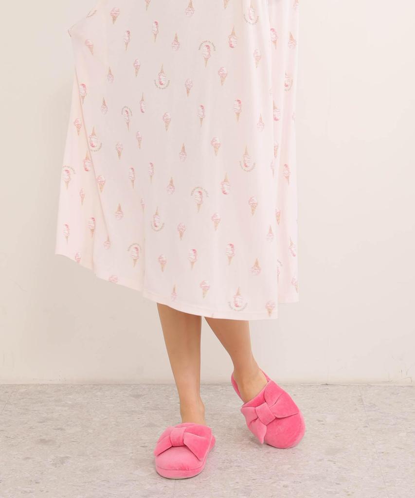 Narue Rib Knit Ice Cream Frill Dress Cool-Touch 24-31022-PK-M-L