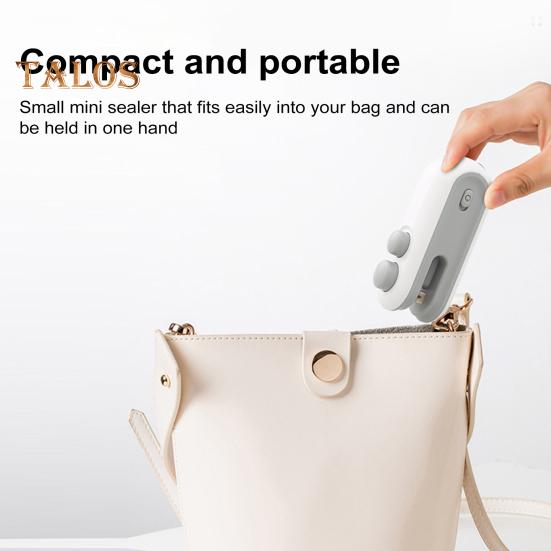 Mini Bag Sealer 2-in-1 Rechargeable Bag Sealing Machine for Snack Bags Portable Handheld Food Sealer Heat Sealing Cutting Plastic Bag