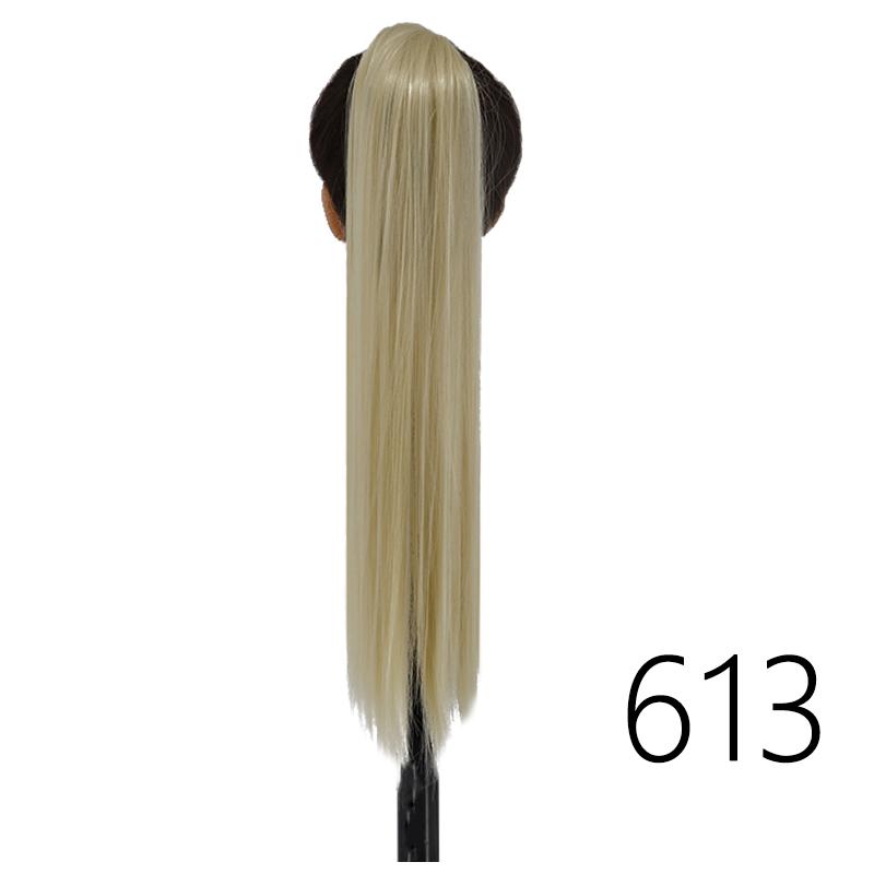 LISI HIAR Women Long Straight Ponytail Hair Wig Red Wine Blond Light Grey Black Synthetic Fiber Hair Extensions Party Time Daily Use