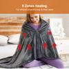 Electric Heating Blanket Shawl USB Heated Winter Warm Flannel Heated Cloak Grey
