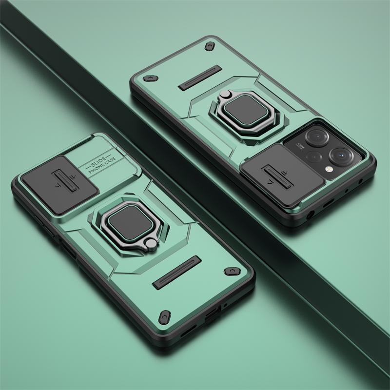 For Xiaomi Poco X5 Pro 5G Case Magnetic Ring Holder Stand Phone Case For PocoX5 Pro X 5 X5Pro Slide Camera Lens Armor Back Cover