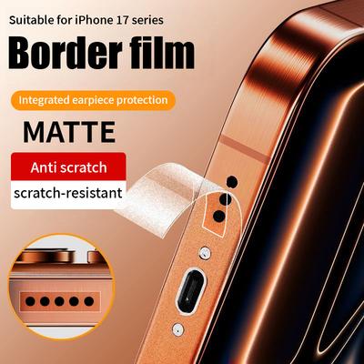 Для iPhone Air 12 13 Mini 14 15 16 17 Pro Max 14 Plus Матовая пленка-протектор экрана для боковой части Мягкая гидрогелевая защитная рамка Пленка Наклейка на бортик