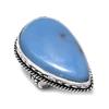 Кольцо из стерлингового серебра 925 пробы с натуральным камнем ангелит ручной работы, размер 7 P0J01
