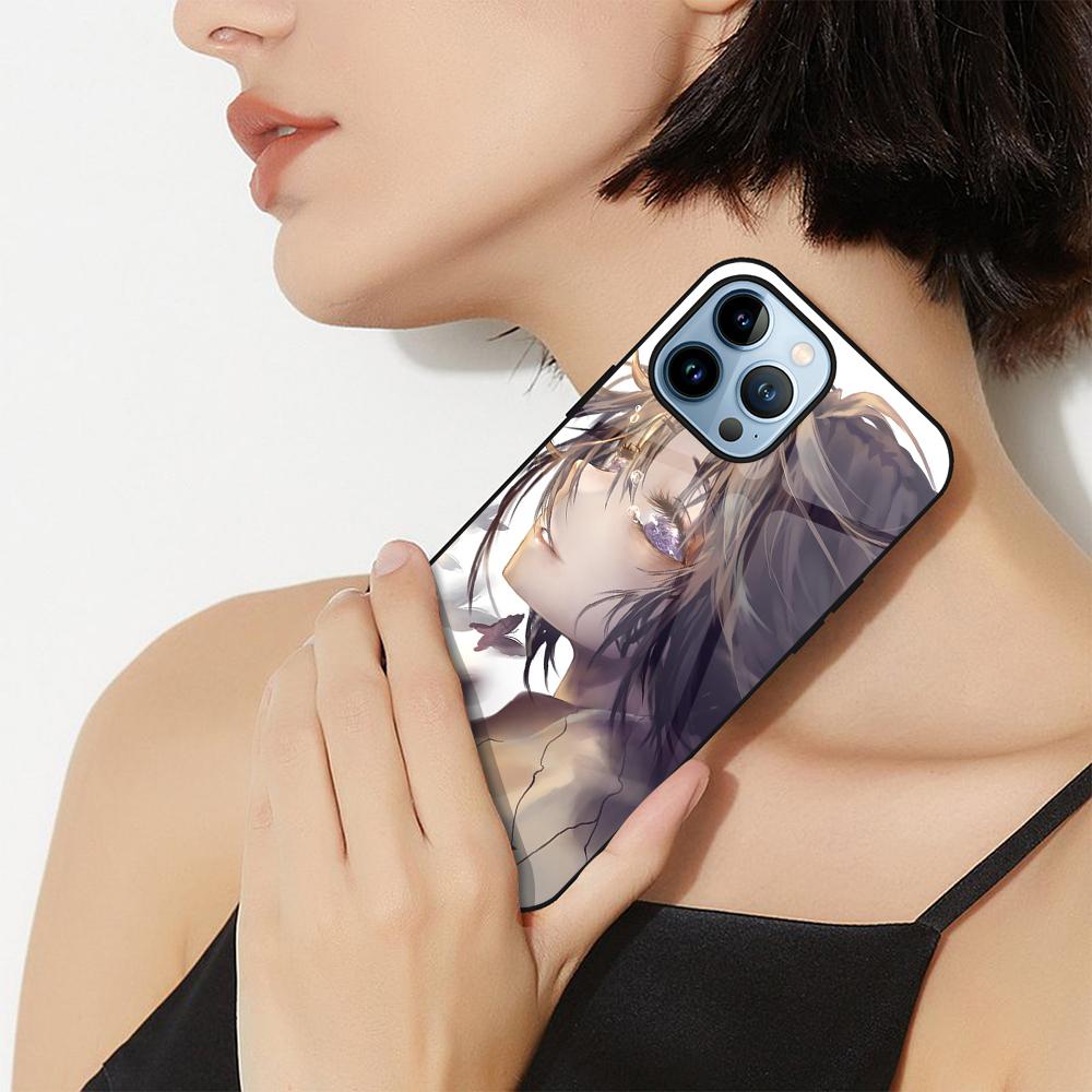 Demon Slayer Phone Case For Iphone 14 13 11 12 Pro Max Mini Xs Xr X 7 8 6s Plus Se 2022 Tempered Glass Protection Back Cover