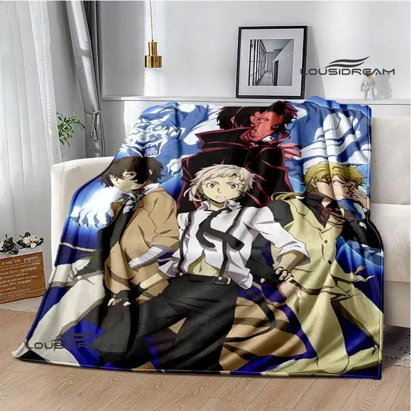 Мультяшные одеяла с принтом «Bungo Stray Dogs» Плед для пикника Теплые фланелевые одеяла Одеяла для домашней кровати Постельное белье Подарок на день рождения